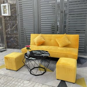 Sofa Giường Thanh Lý Màu Vàng Bọc Vải