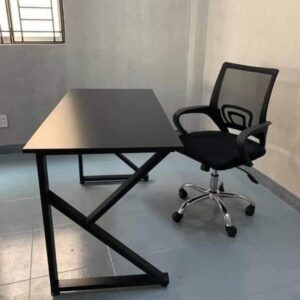 Bộ bàn ghế làm việc chân chữ k màu đen