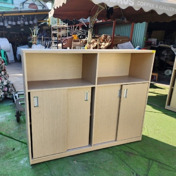 tu ho so thap kem ke go mdf cu thanh ly Tủ hồ sơ thấp kèm kệ gỗ mdf cũ thanh lý
